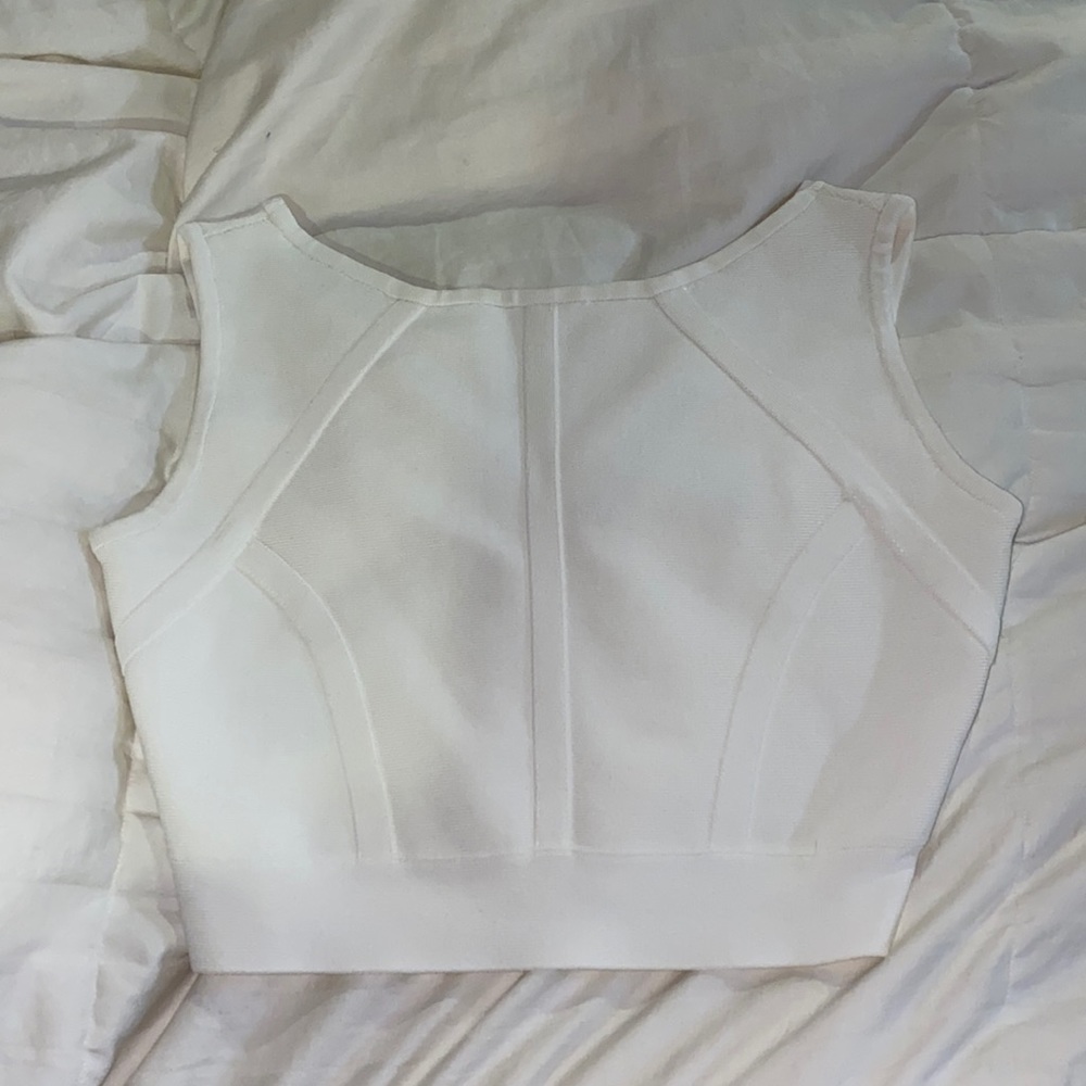 BCBG White Crop Top